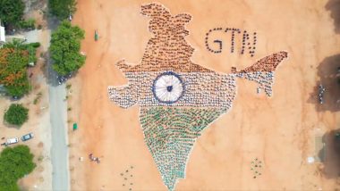 Independence Day 2022: Over 3000 College Students Form Map of India in Tricolours in Tamil Nadu's Dindigul (Watch Video)